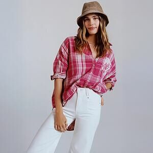 PILCRO by Anthropologie The Bo Boyfriend Buttondown Flannel Shirt - M/L